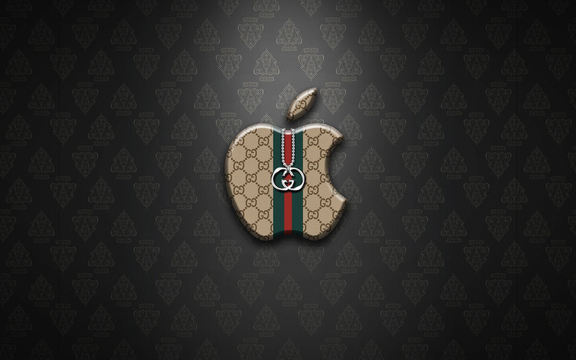 Gucci Pattern Apple Logo Background