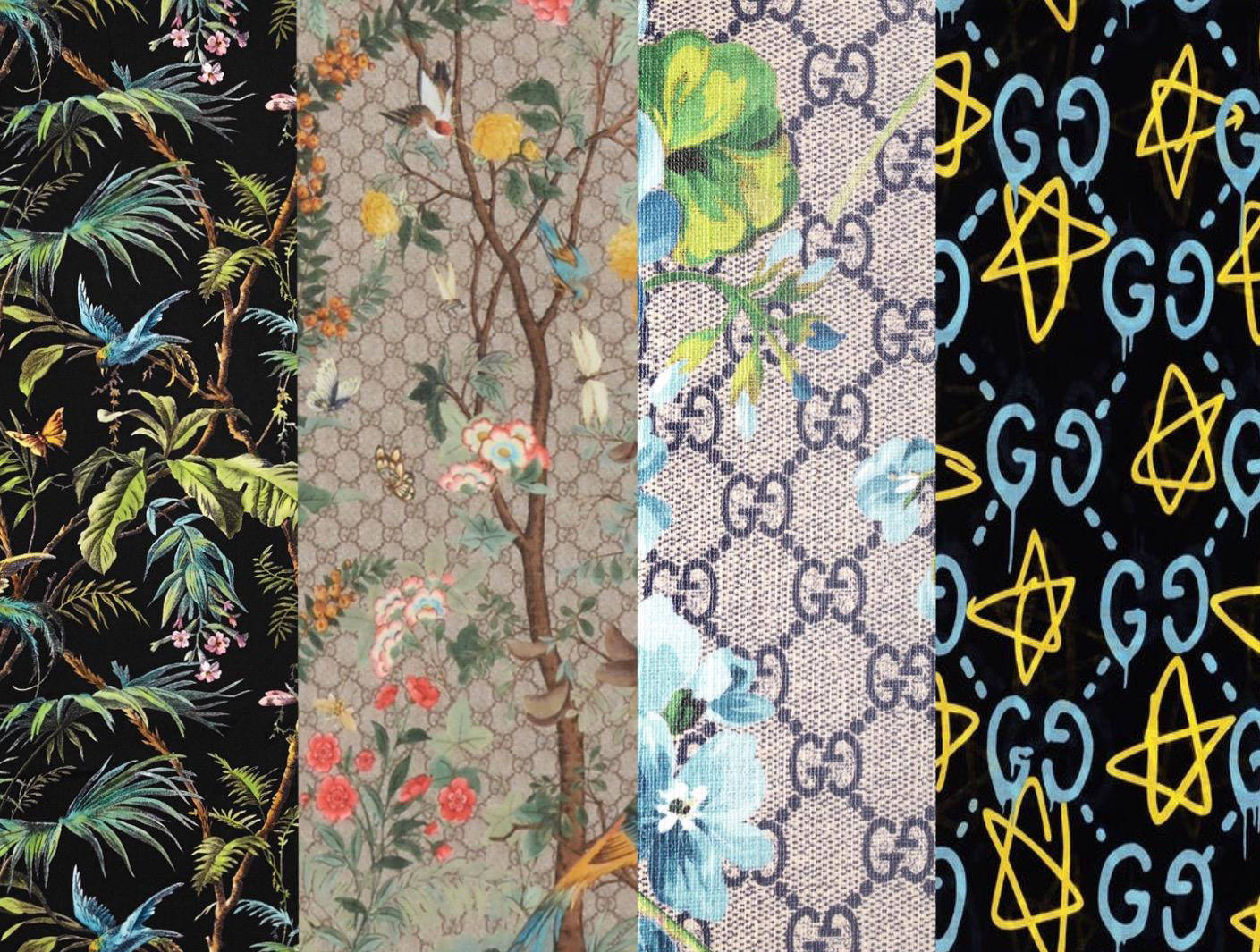 Gucci Pattern Collage Background