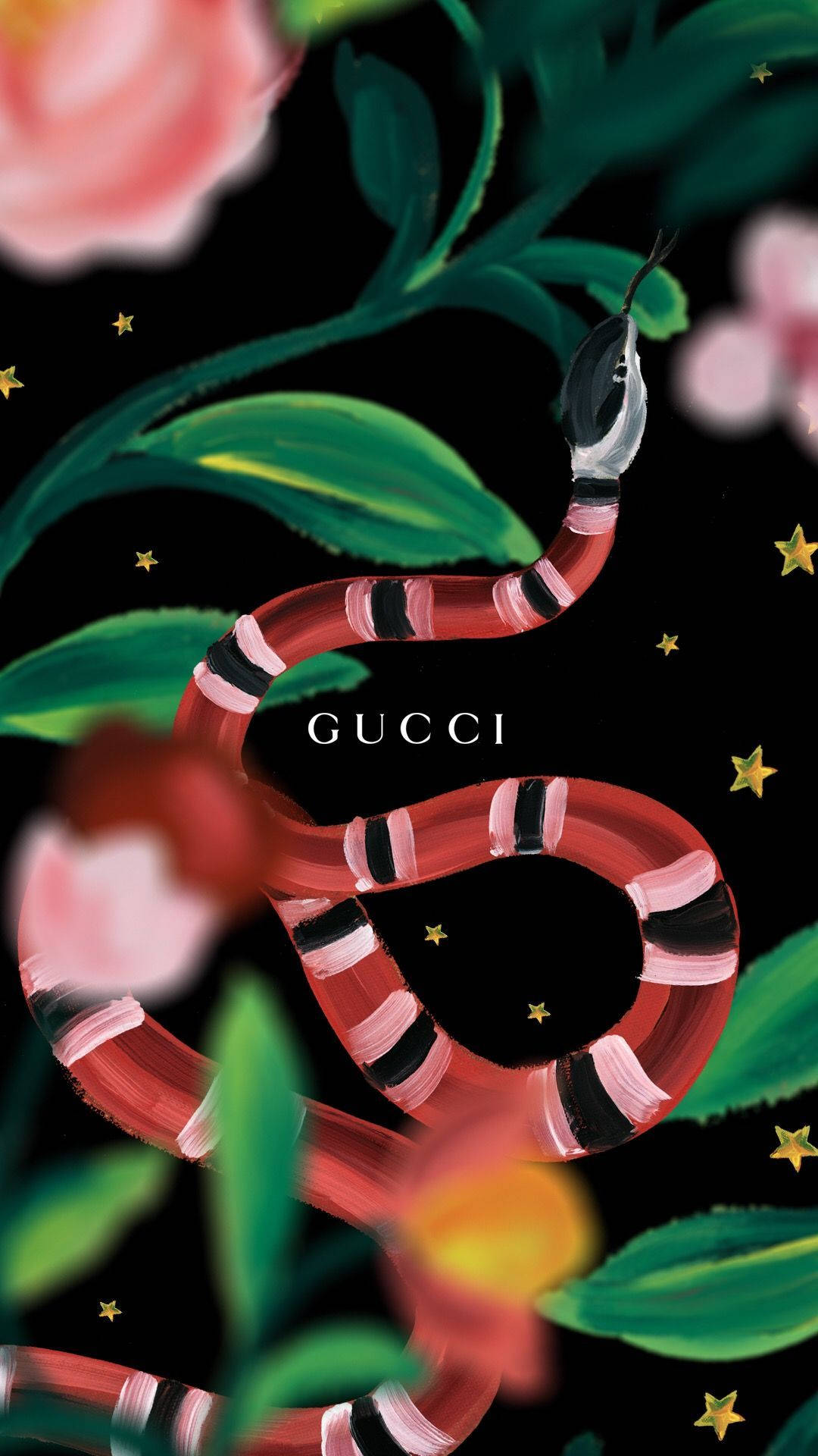 Gucci Snake With Flowers And Leaves