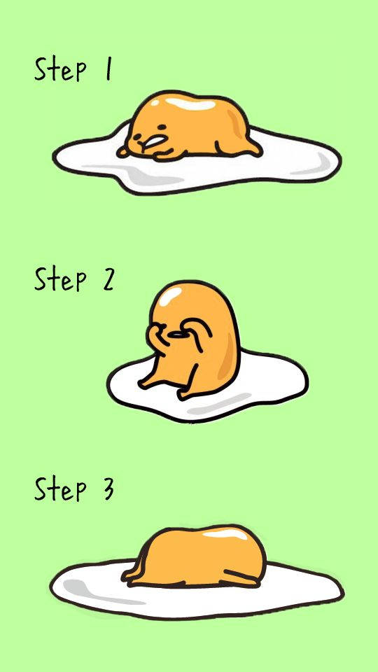 Gudetama Aesthetic Images With Lazy Steps Background