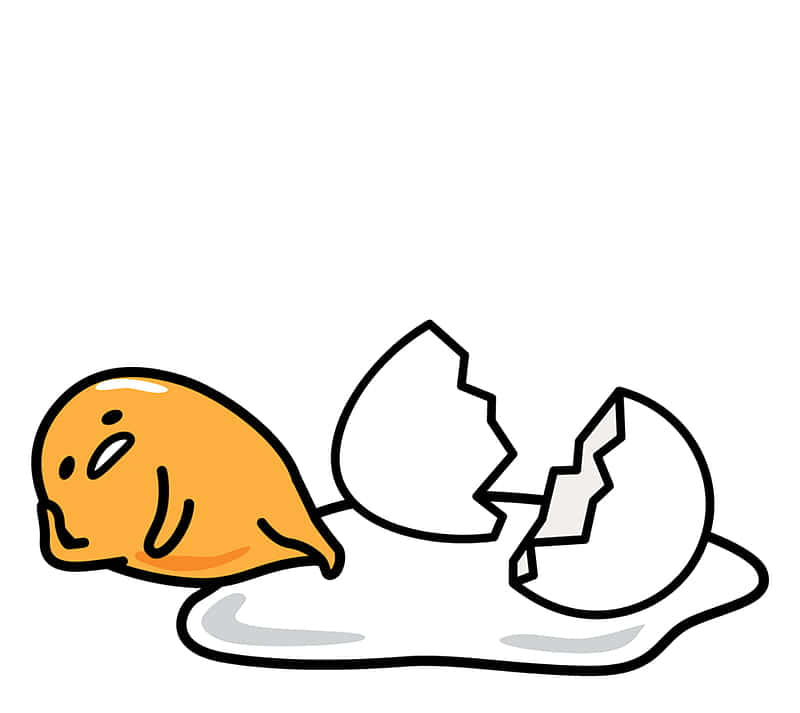 Gudetama Feeling Unmotivated At The Computer Background