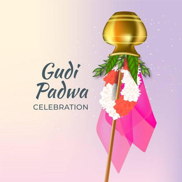 Gudi Padwa Celebration Pink Banner Background