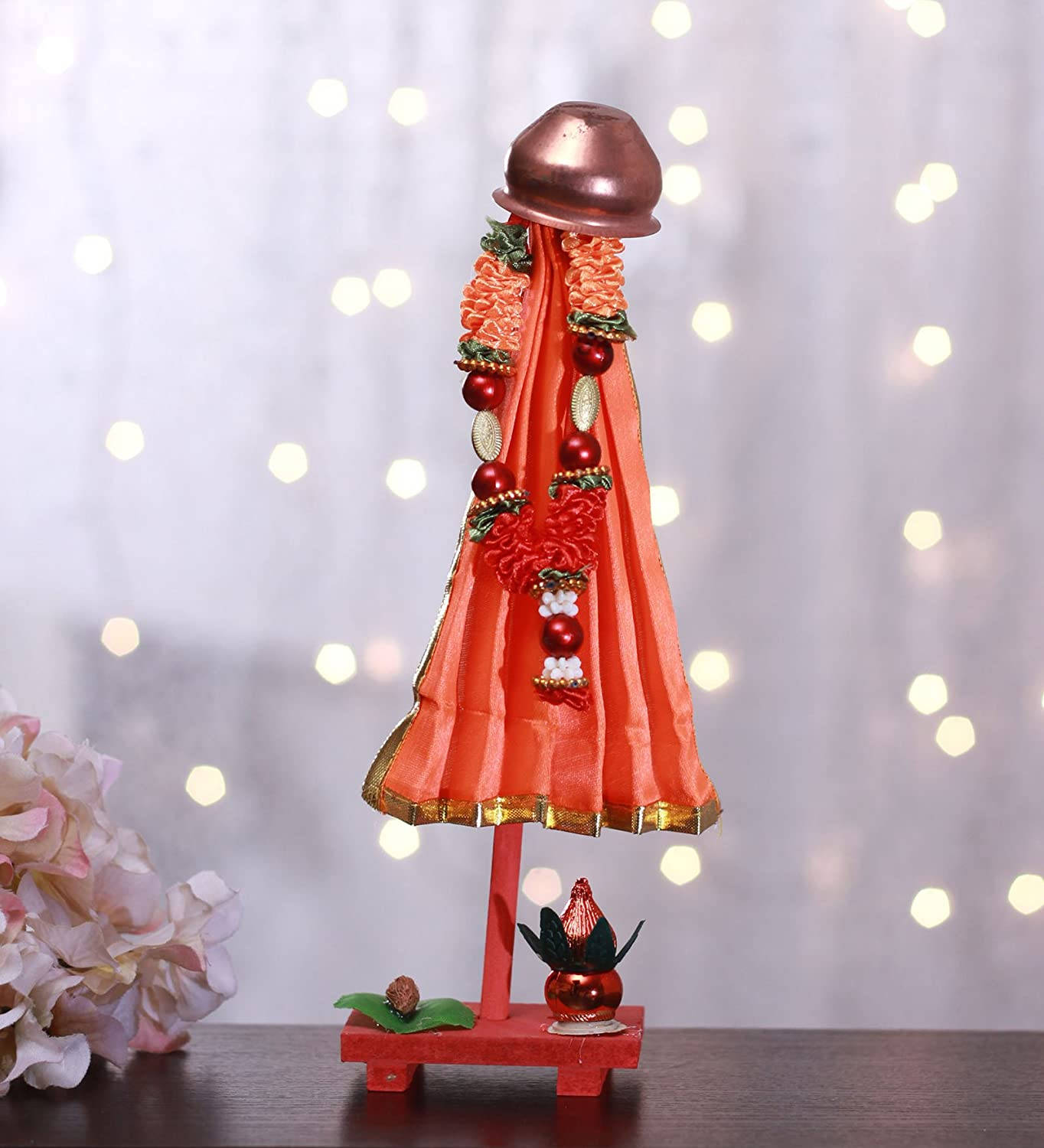 Gudi Padwa Showpiece With Lights Background