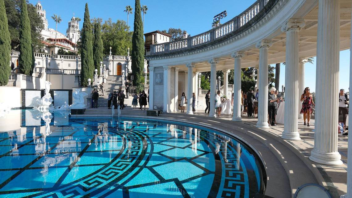 Guests Touring Around Hearst Castle's Neptune Pool