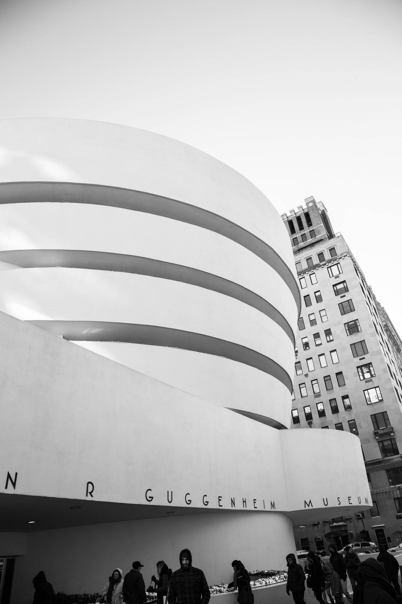 Guggenheim Museum New York Black And White Background