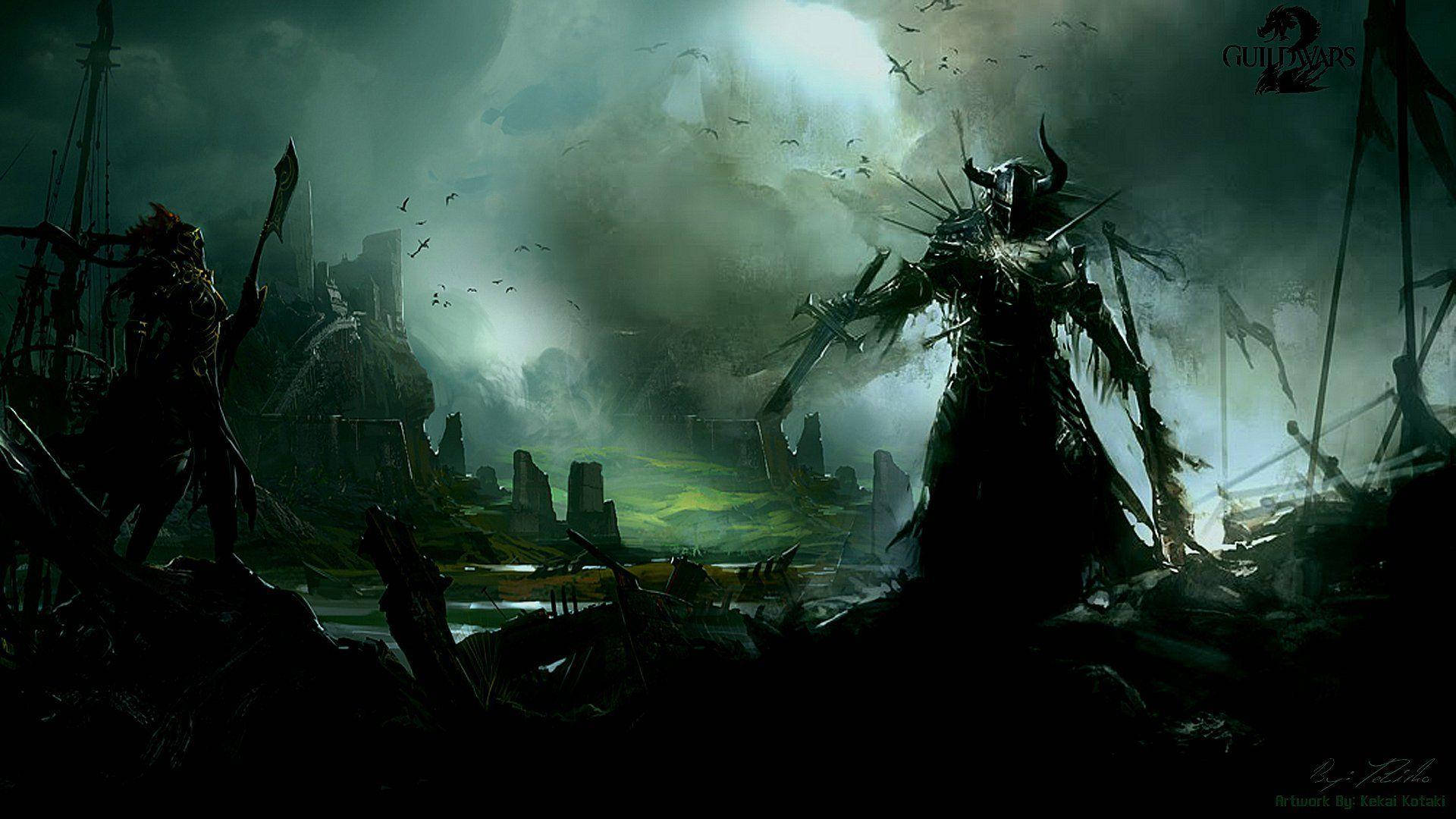 Guild Wars 2 Dark Green Centaur Background