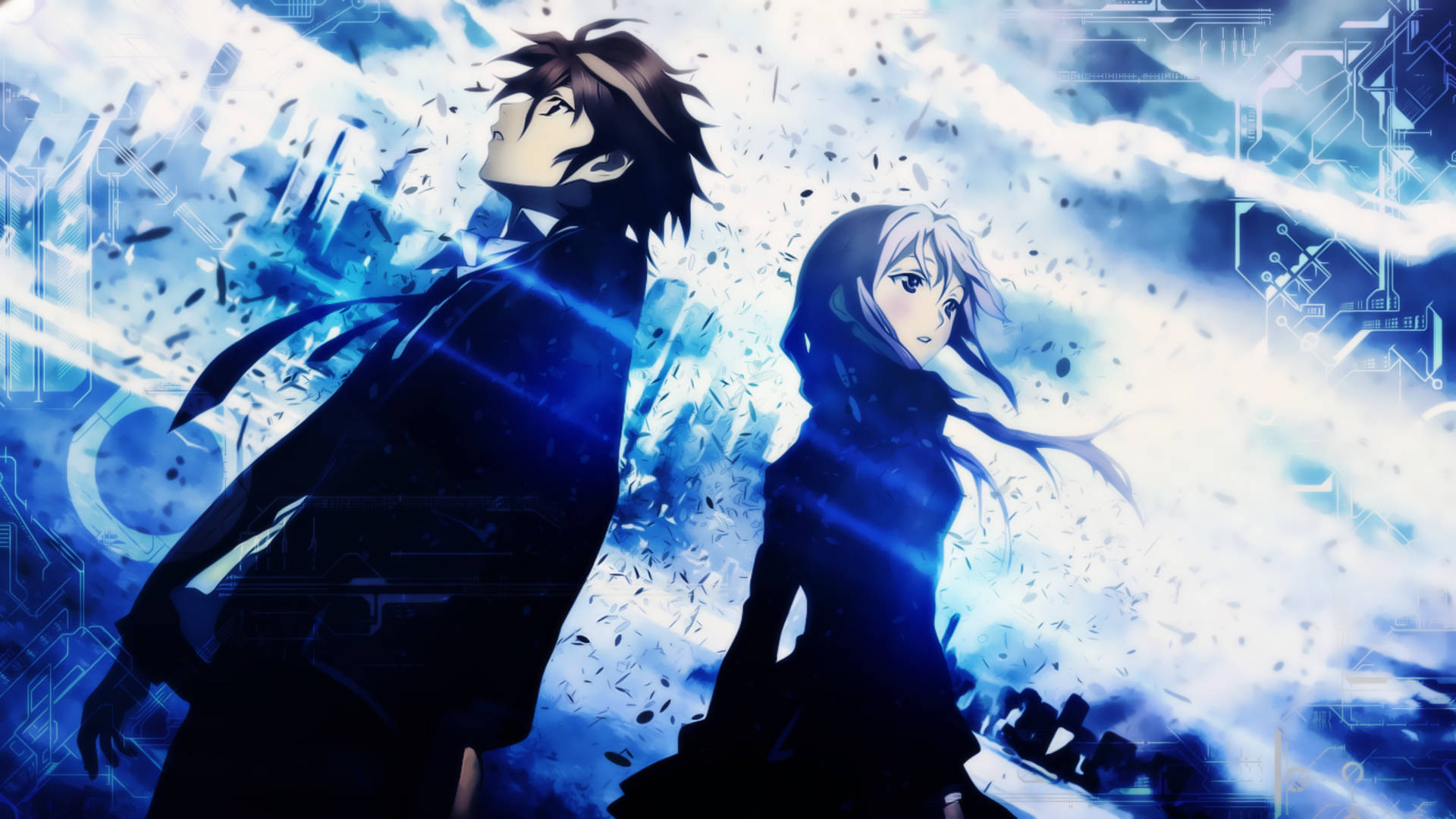 Guilty Crown Blue Graphics Background