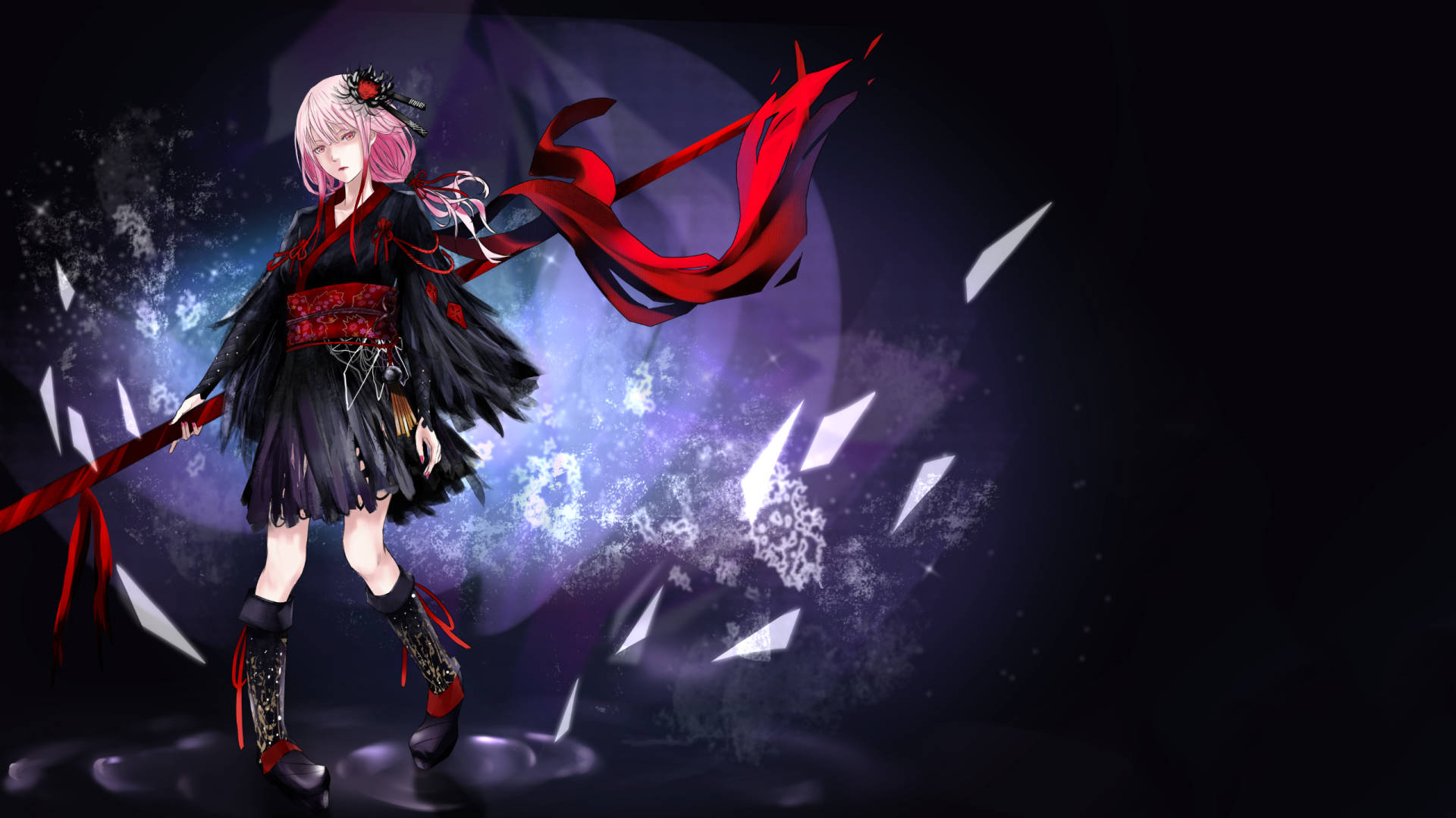 Guilty Crown Inori With Weapon Background