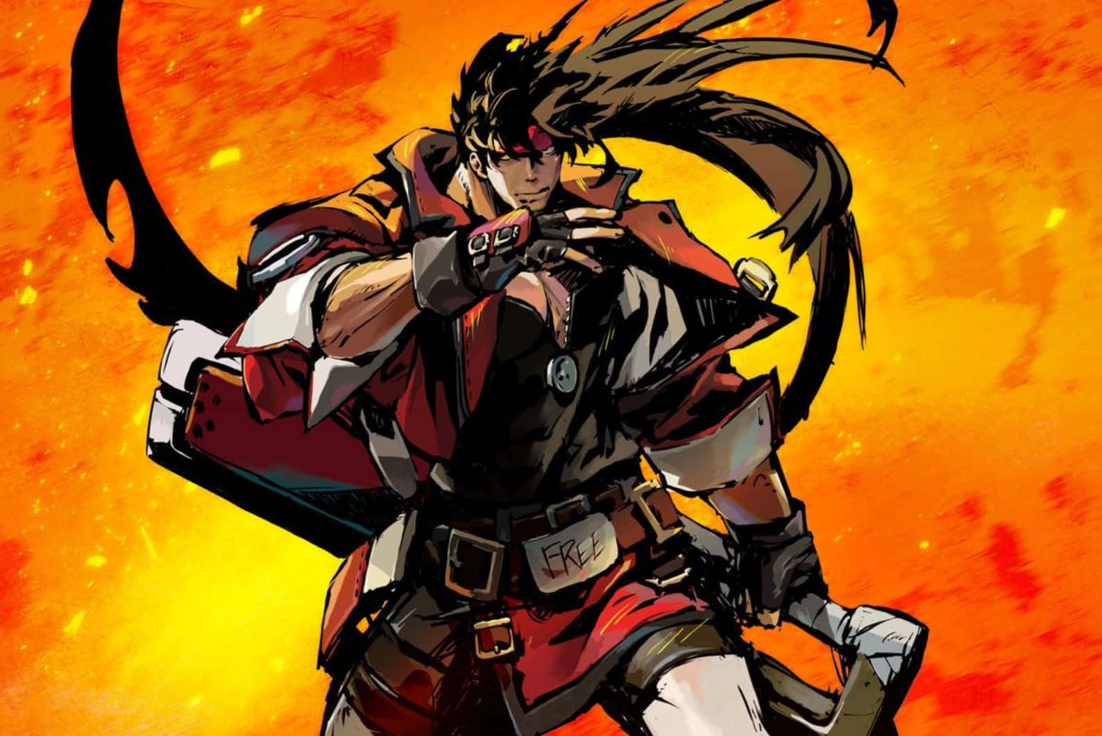 Guilty Gear Sol Badguy Action Pose Background