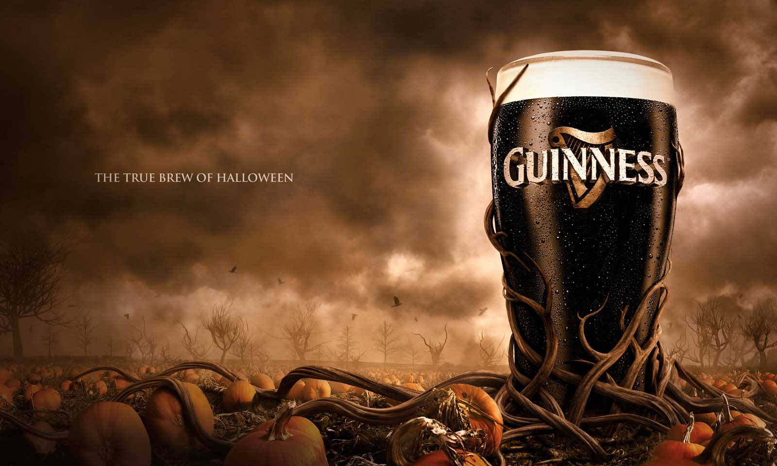 Guinness Beer Halloween Themed Poster Background