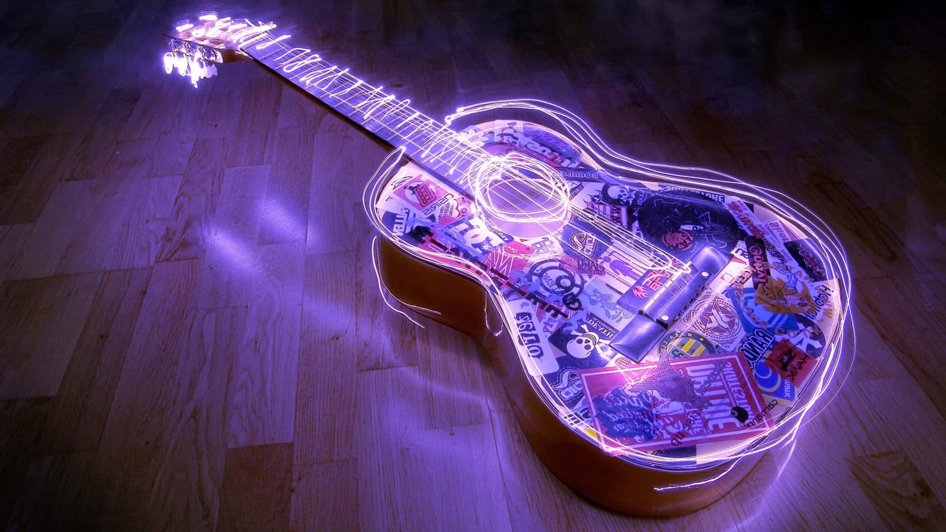 Guitar Aesthetic Purple Neon Art