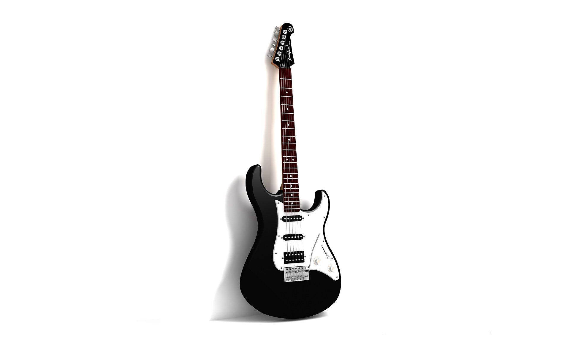 Guitar On White Background Background