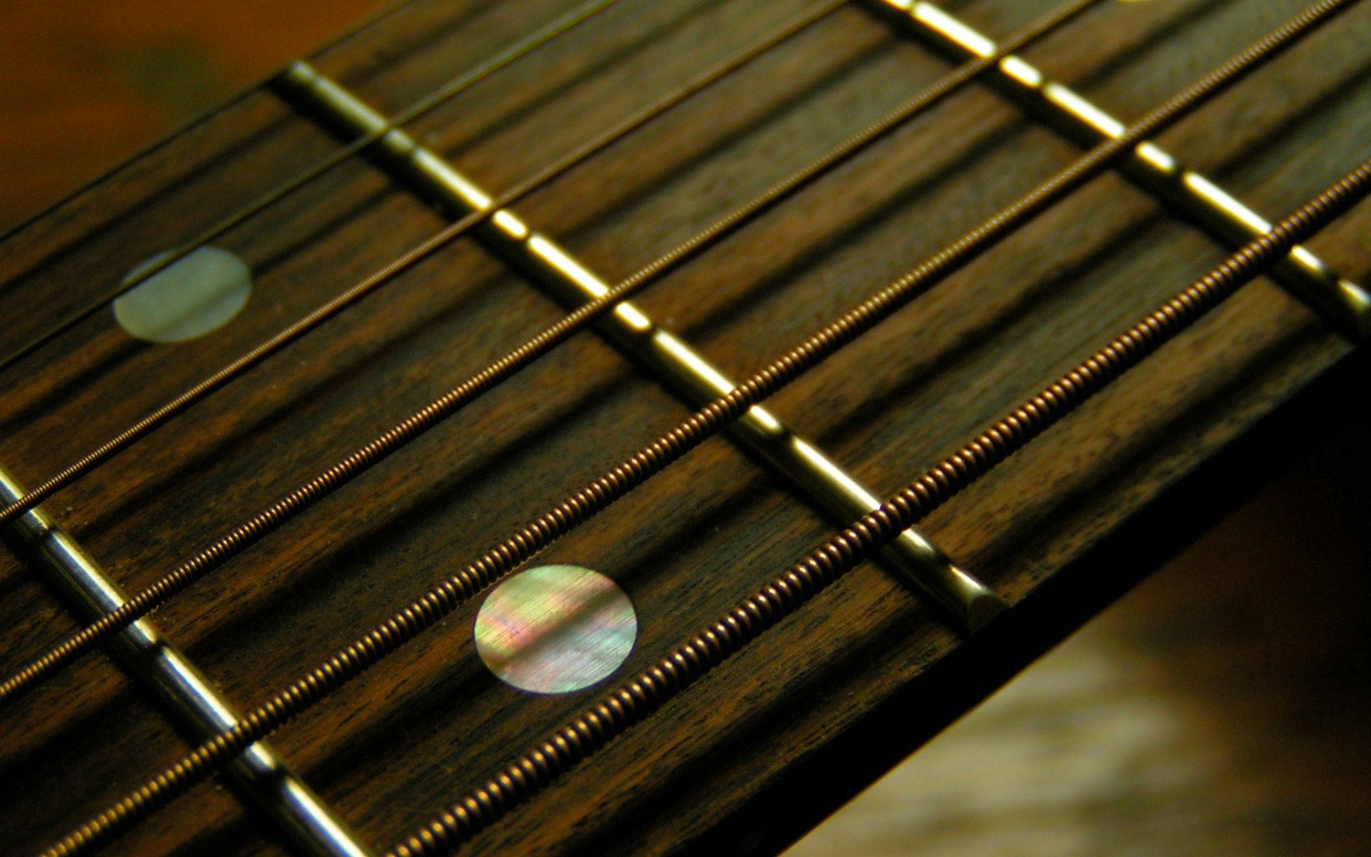 Guitar Strings Fret Close-up Background