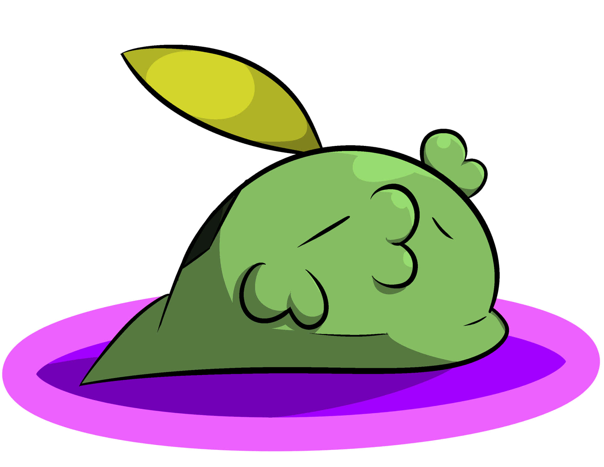 Gulpin Sitting On A Purple Round Stain