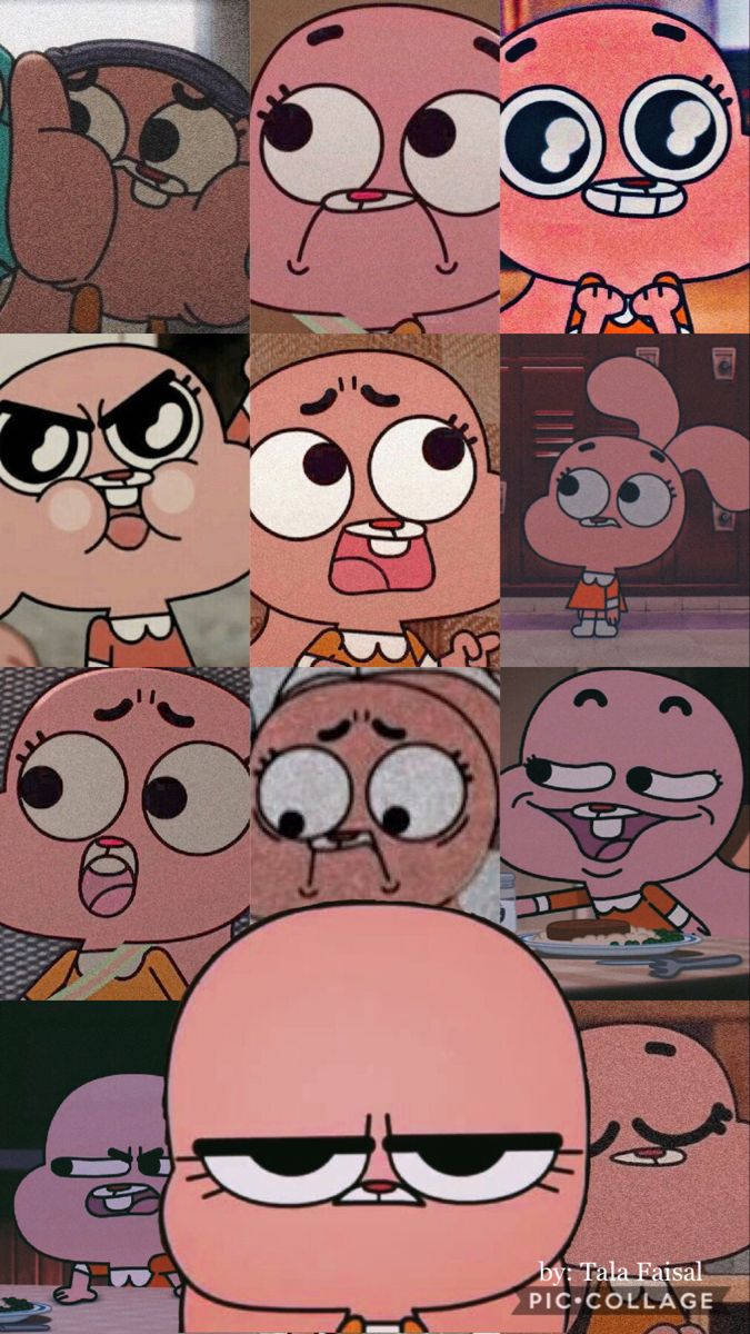 Gumball Anais Collage Aesthetic Background