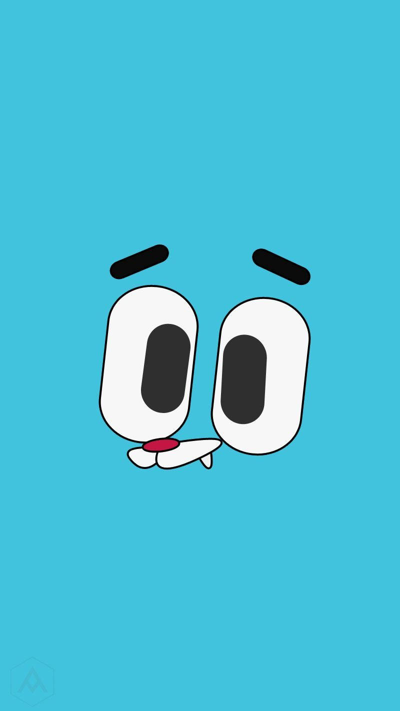 Gumball Blue Face Background