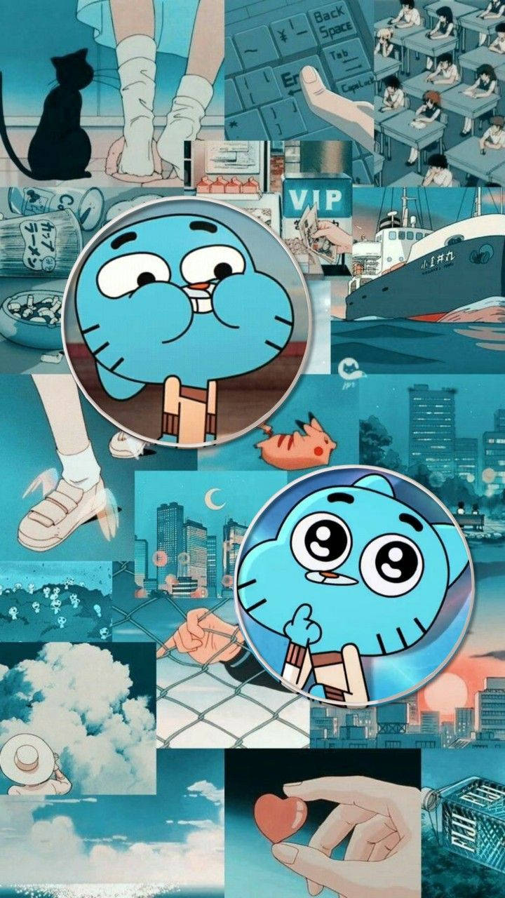 Gumball Blue Things Aesthetic Background