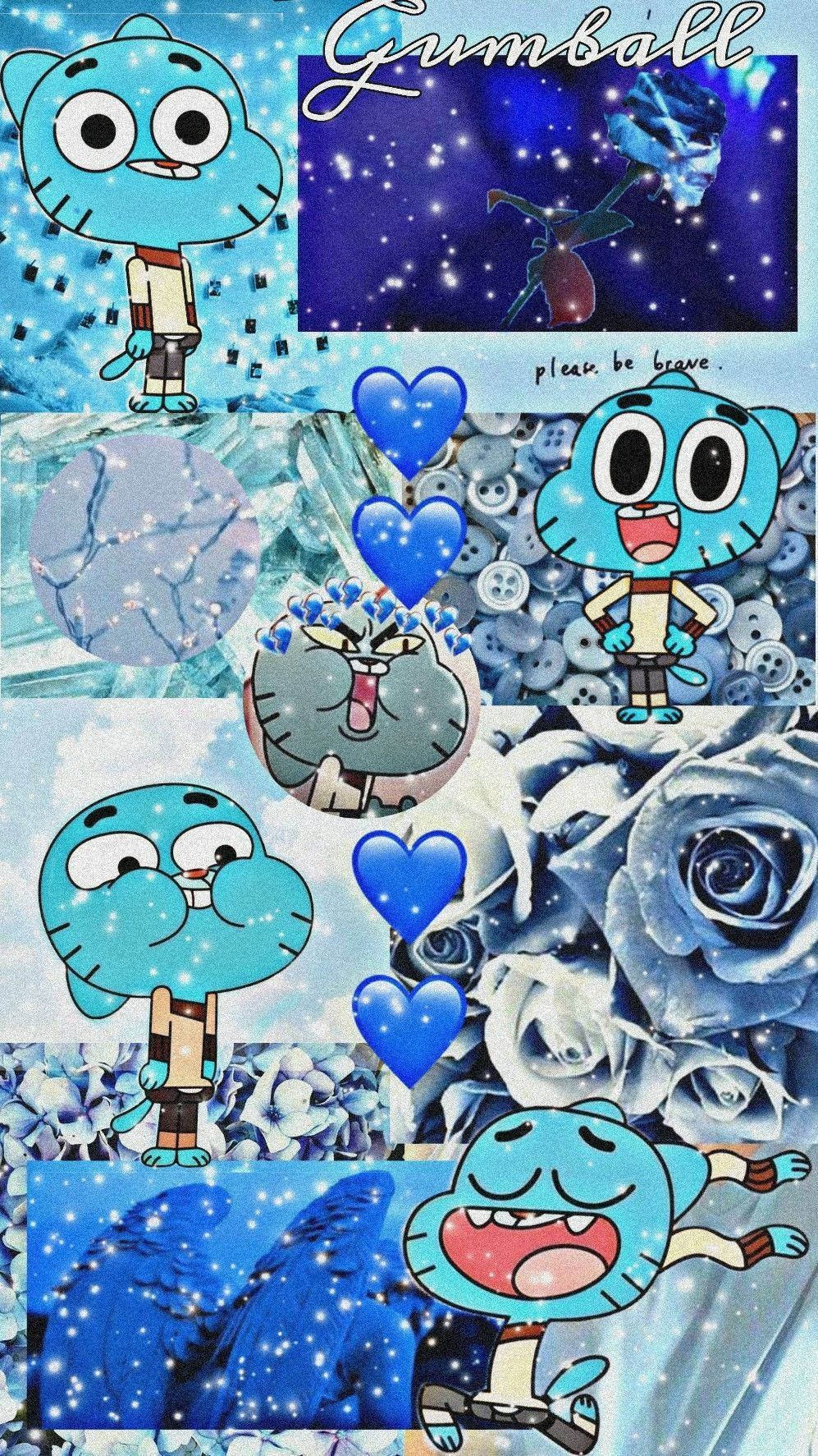 Gumball Bright Blue Aesthetic Background