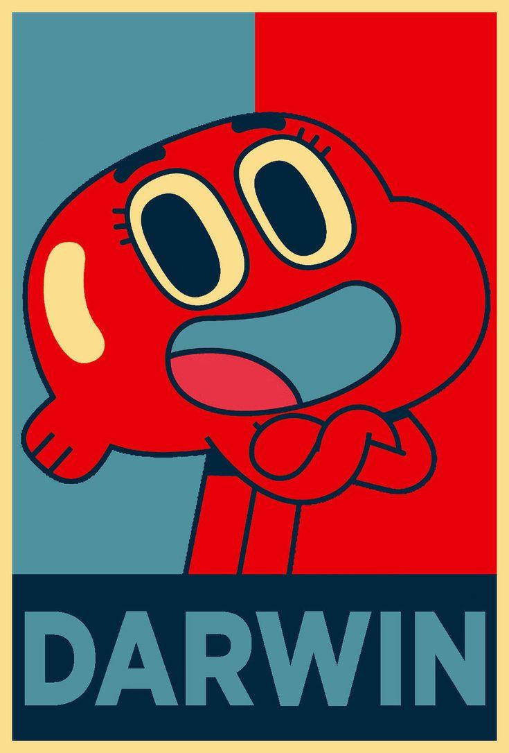 Gumball Darwin Retro Poster Background