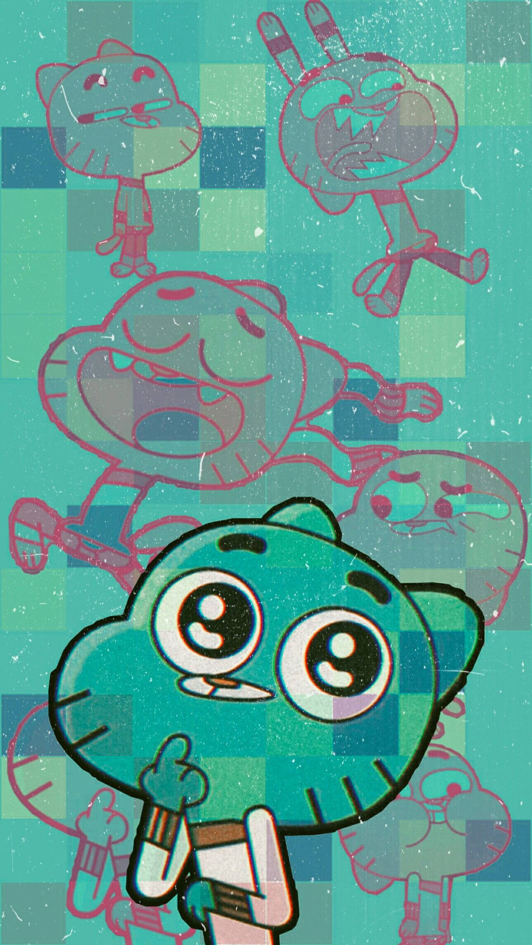 Gumball Different Actions Aesthetic Background