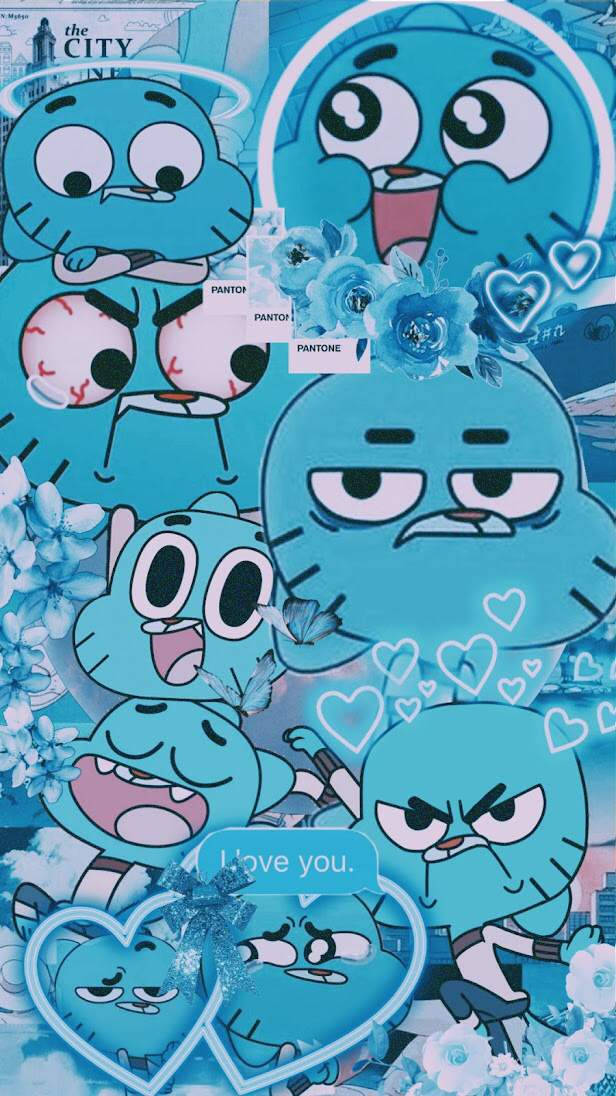 Gumball Different Expressions Aesthetic Background