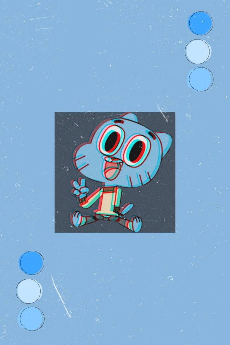 Gumball Minimalist Blue Aesthetic Background