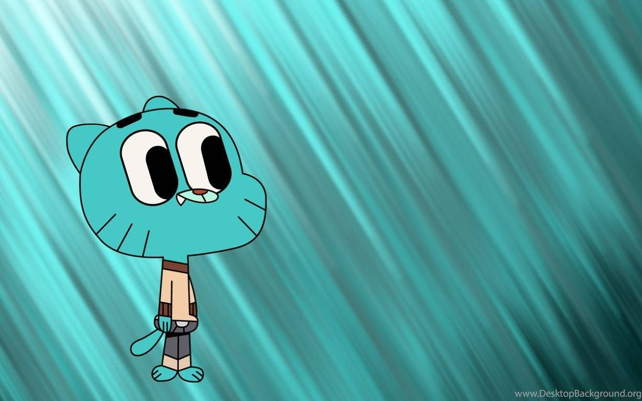 Gumball On Blue Lines Background
