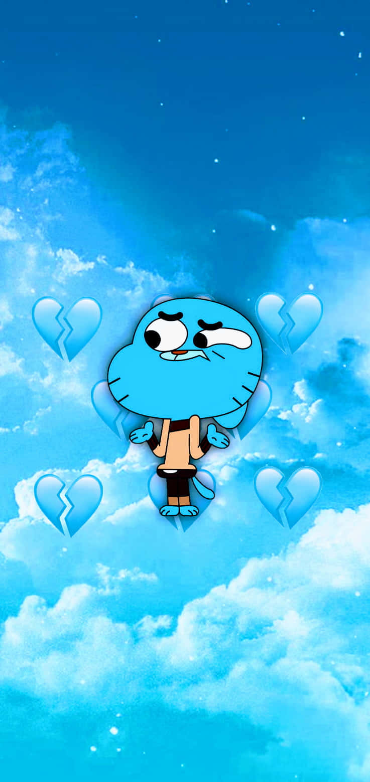 Gumball Watterson And Darwin Watterson Having Fun In Elmore Background