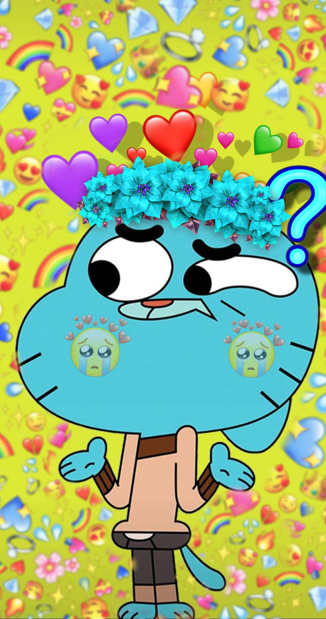 Gumball Watterson And Darwin Watterson Having Fun In The Colorful World Of Elmore Background