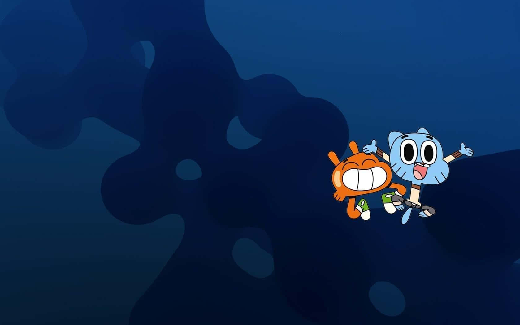 Gumball Watterson And Darwin Watterson Having Fun Together Background