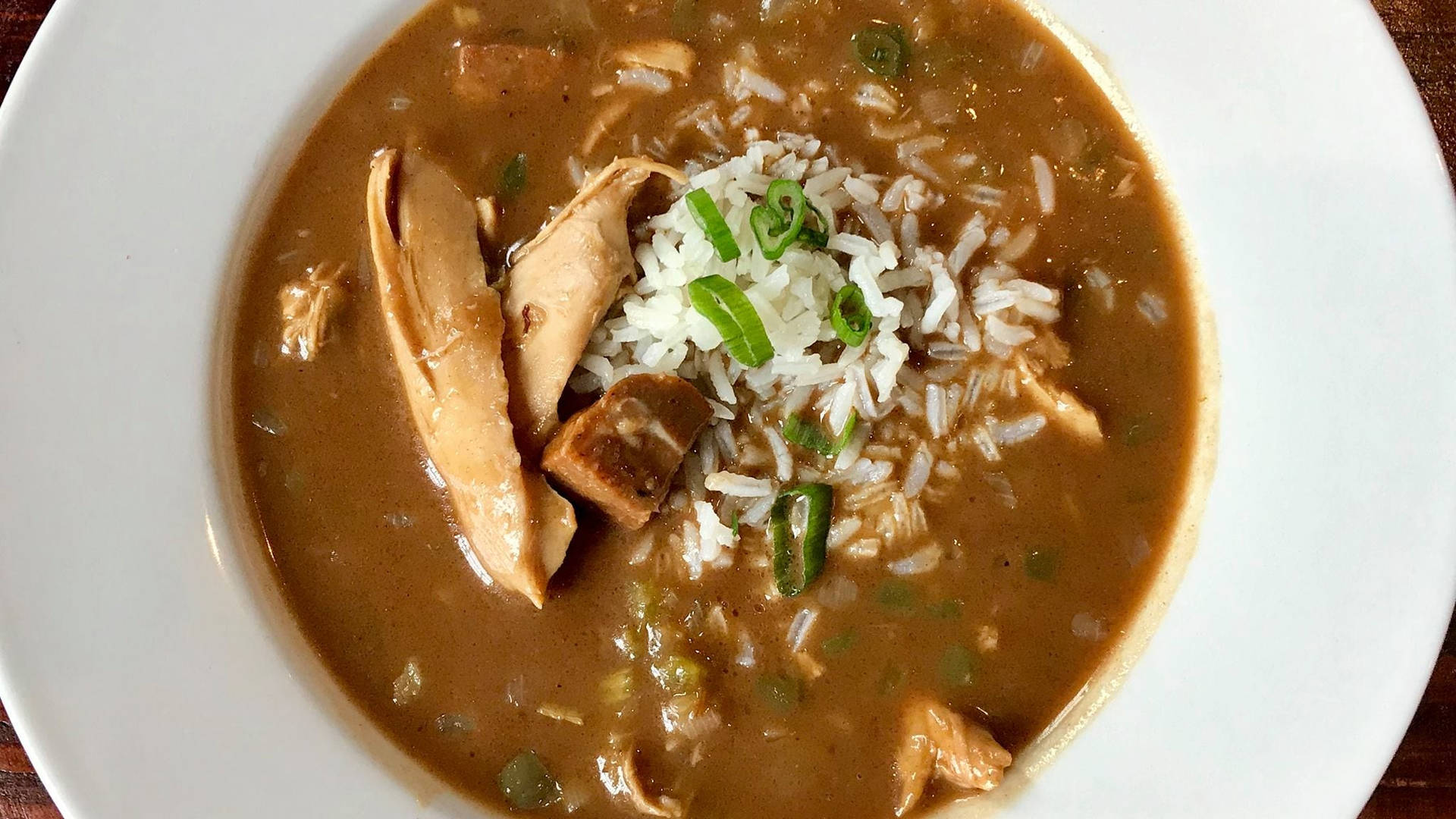 Gumbo With Cheese And Spring Onions Background