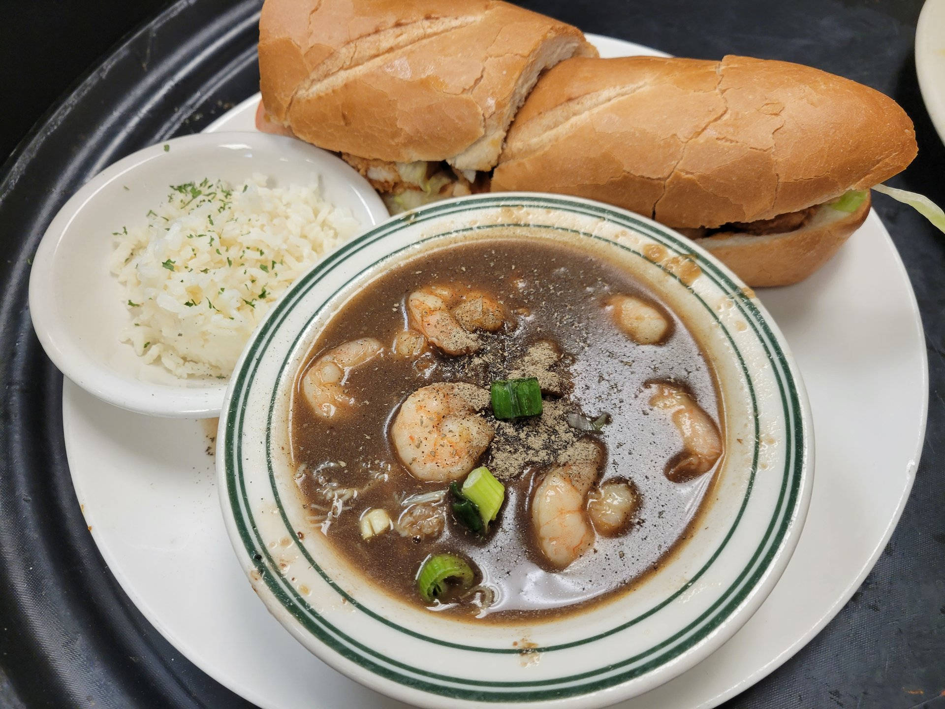 Gumbo With Rice And Sandwiches Background