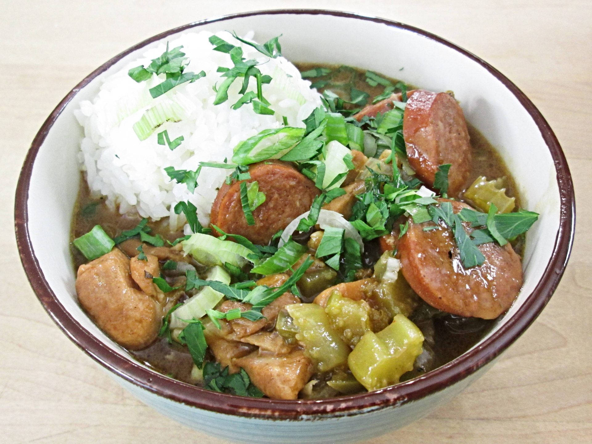 Gumbo With Rice And Sausage Background