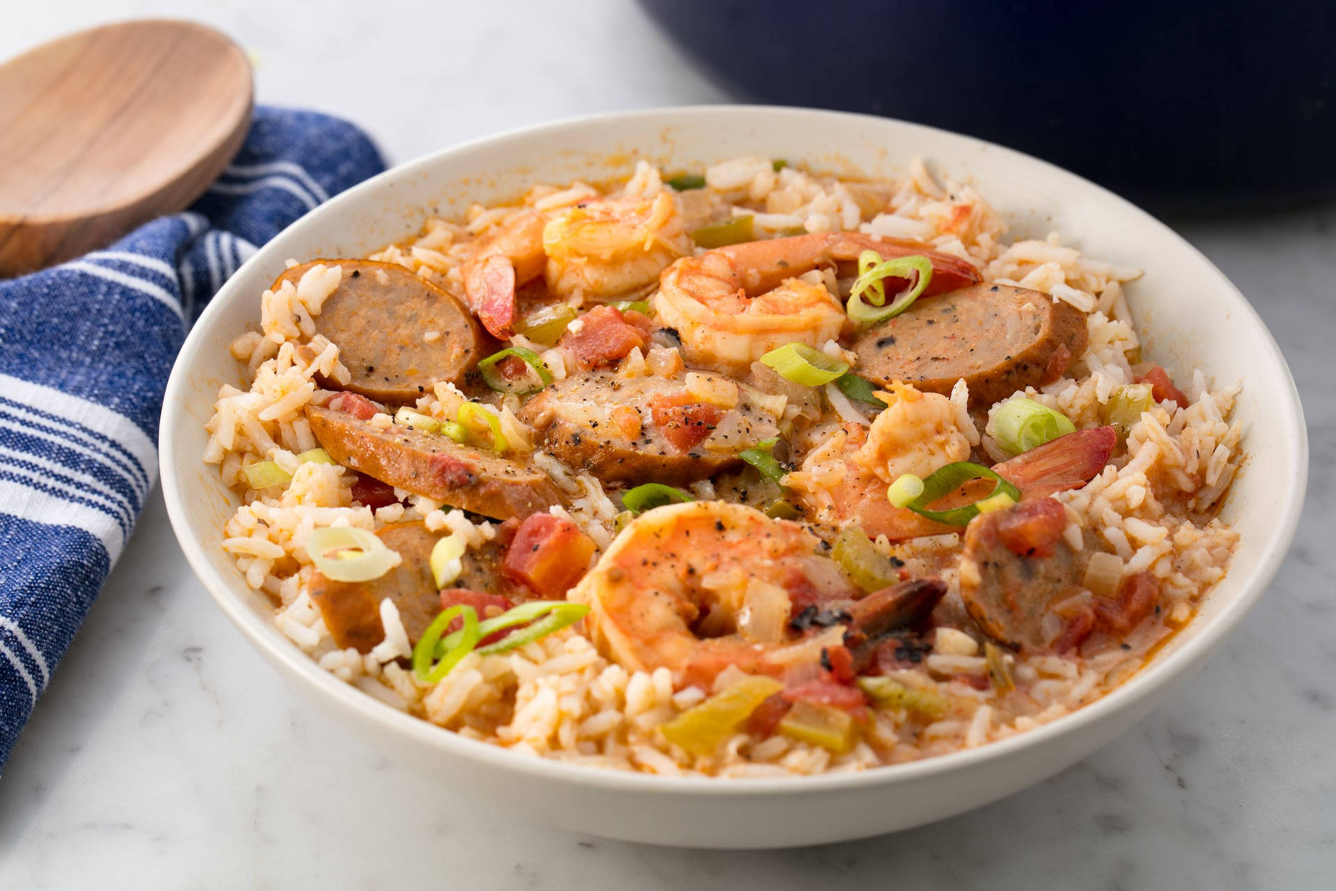 Gumbo With Shrimp Rice And Sausages Background