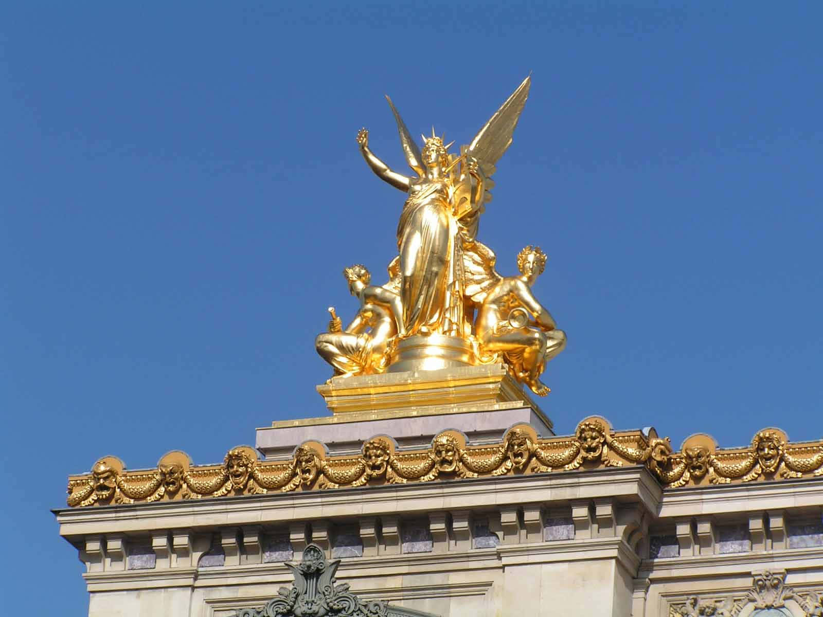 Gumery Harmony Sculpture At Paris Opera House Background