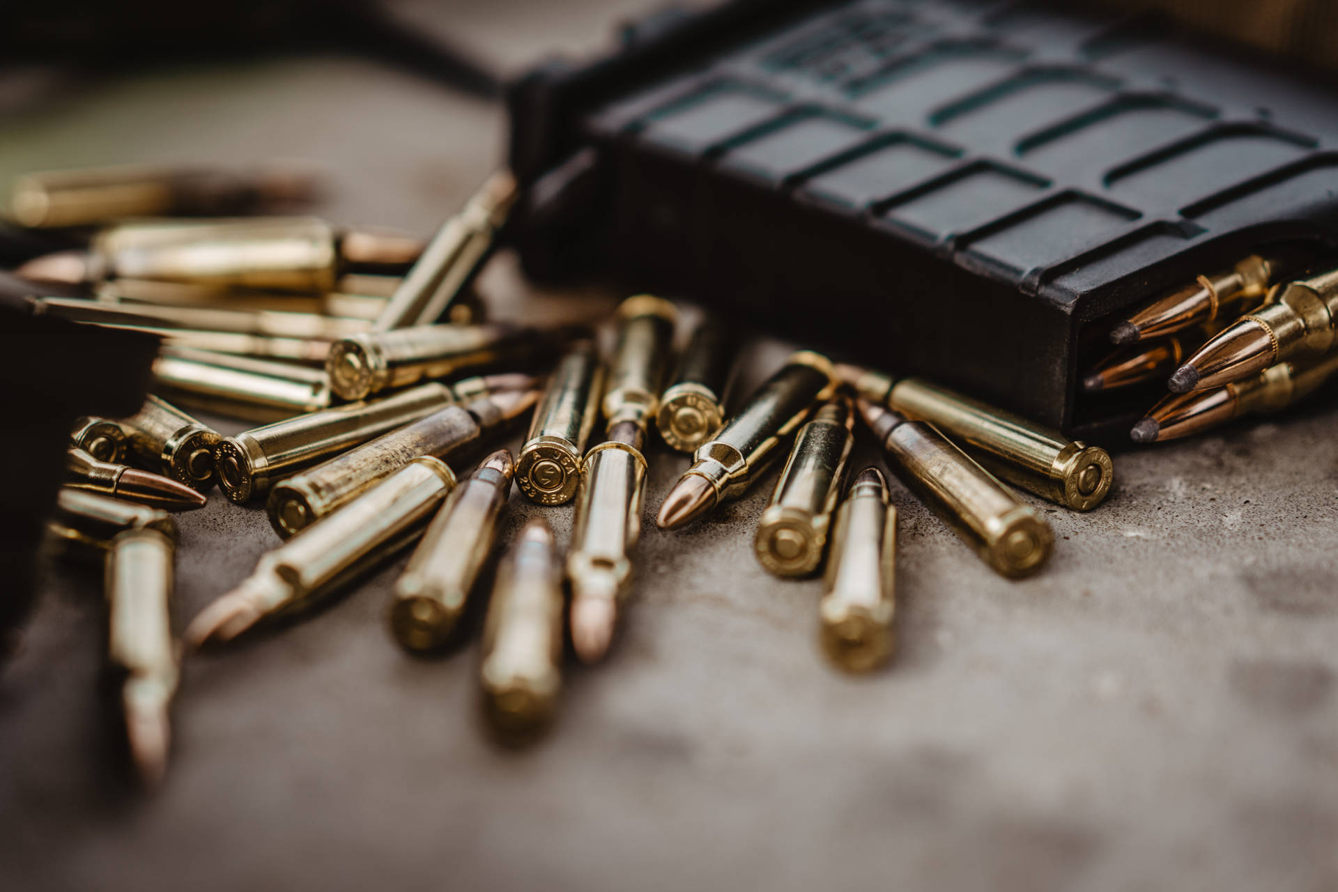 Gun Magazine With Bullets Background