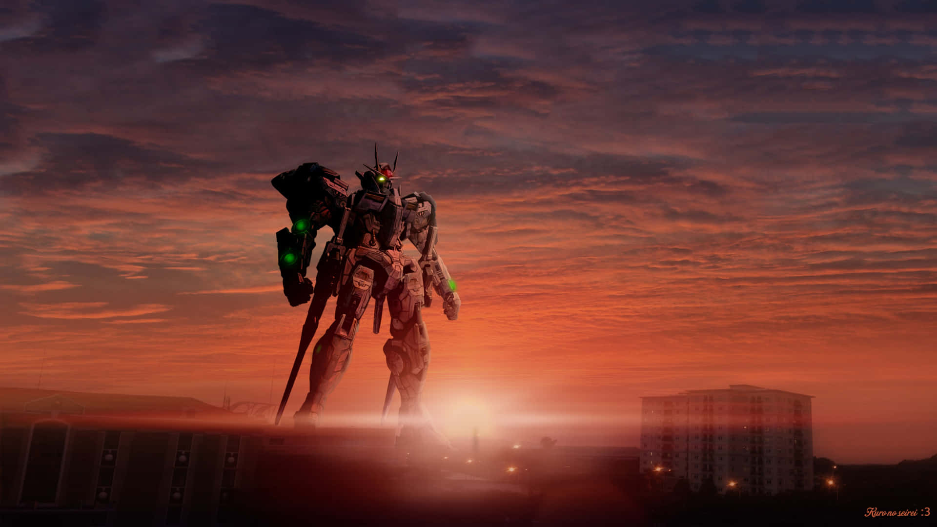 Gundam 4k Red Sky