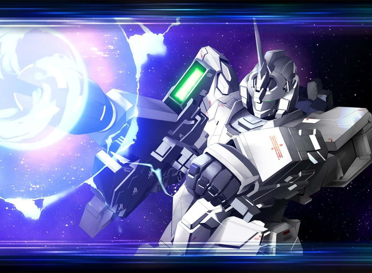 Gundam Unicorn In Battle Stance Background