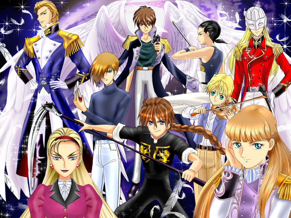 Gundam Wing Characters Galaxy Backdrop Background