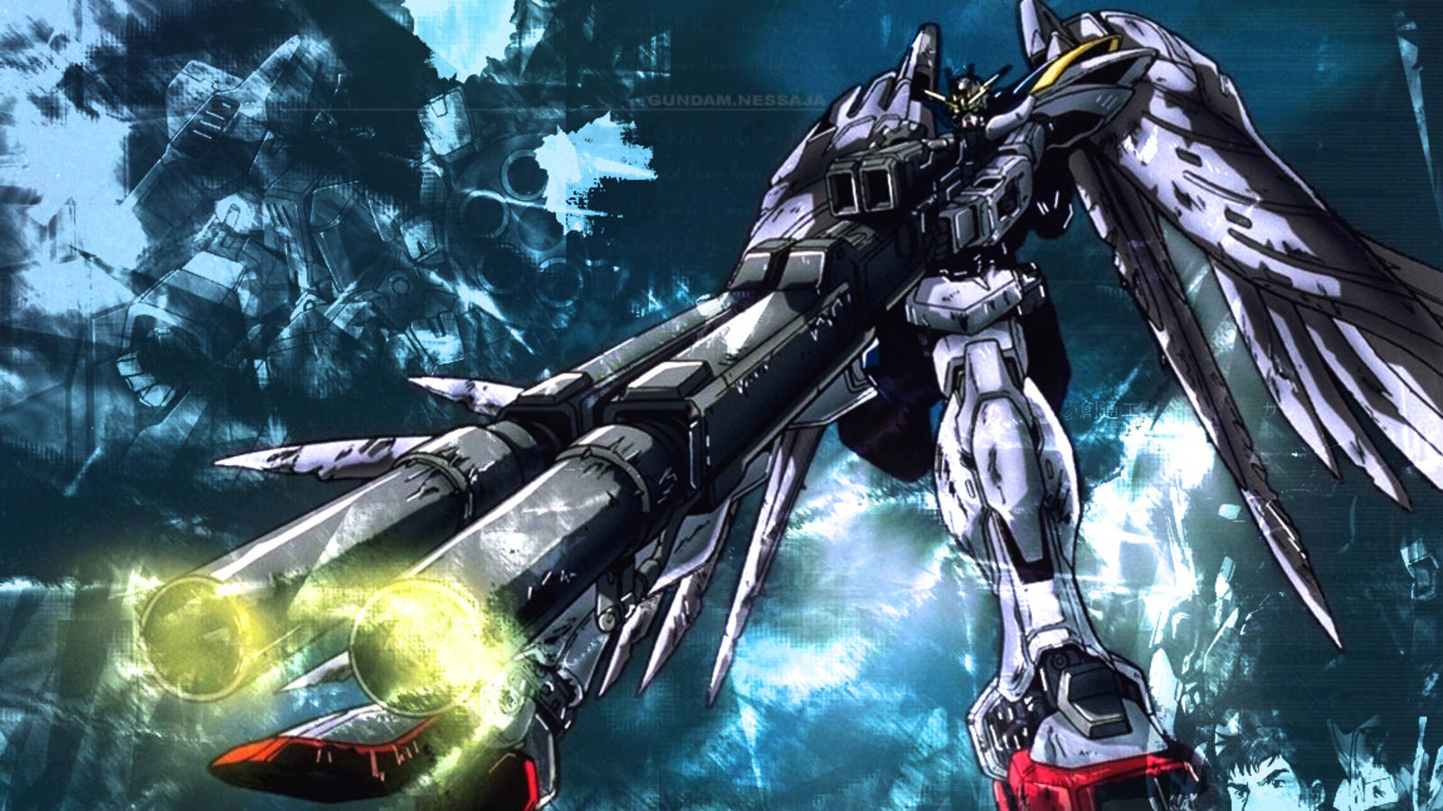 Gundam Wing Mobile Suit Art Background