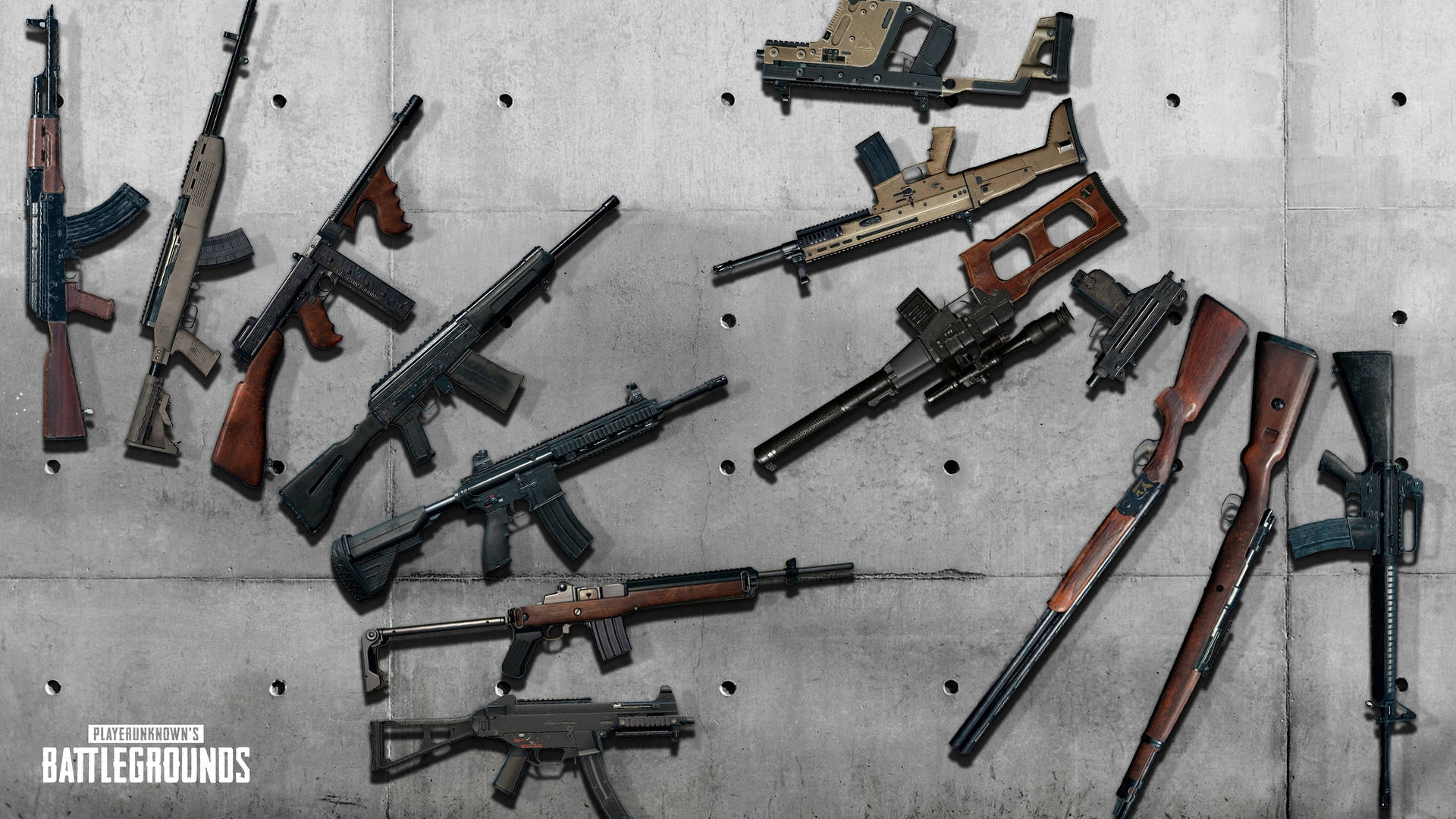 Guns Arranged Playerunknowns Battlegrounds 4k