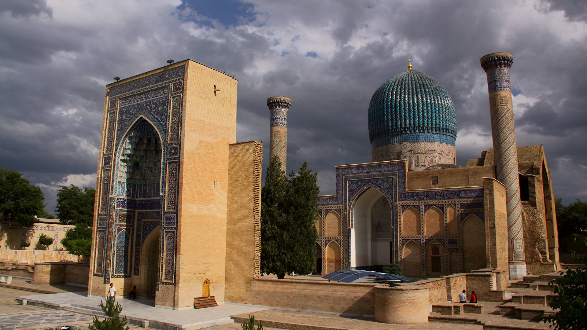 Guri Amir Samarkand Cloudy Sky Background