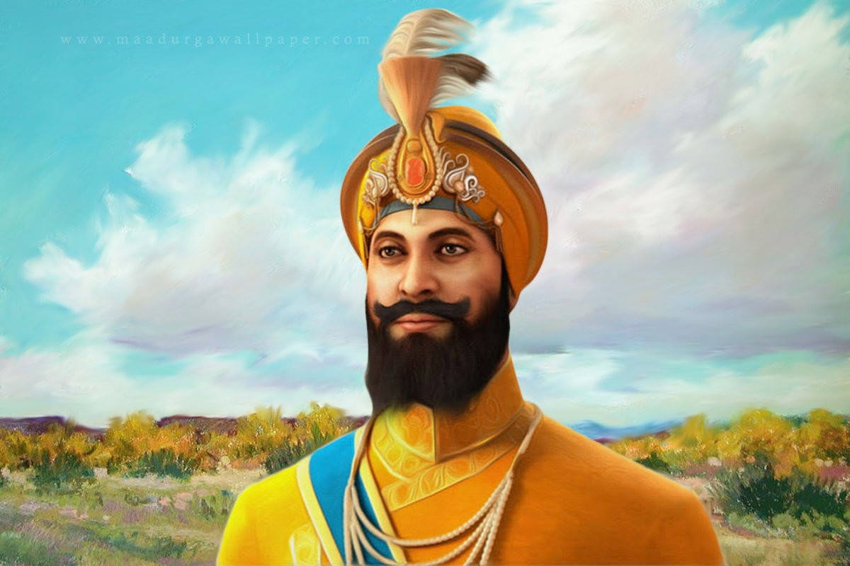 Guru Gobind Singh Ji Portrait Painting Background