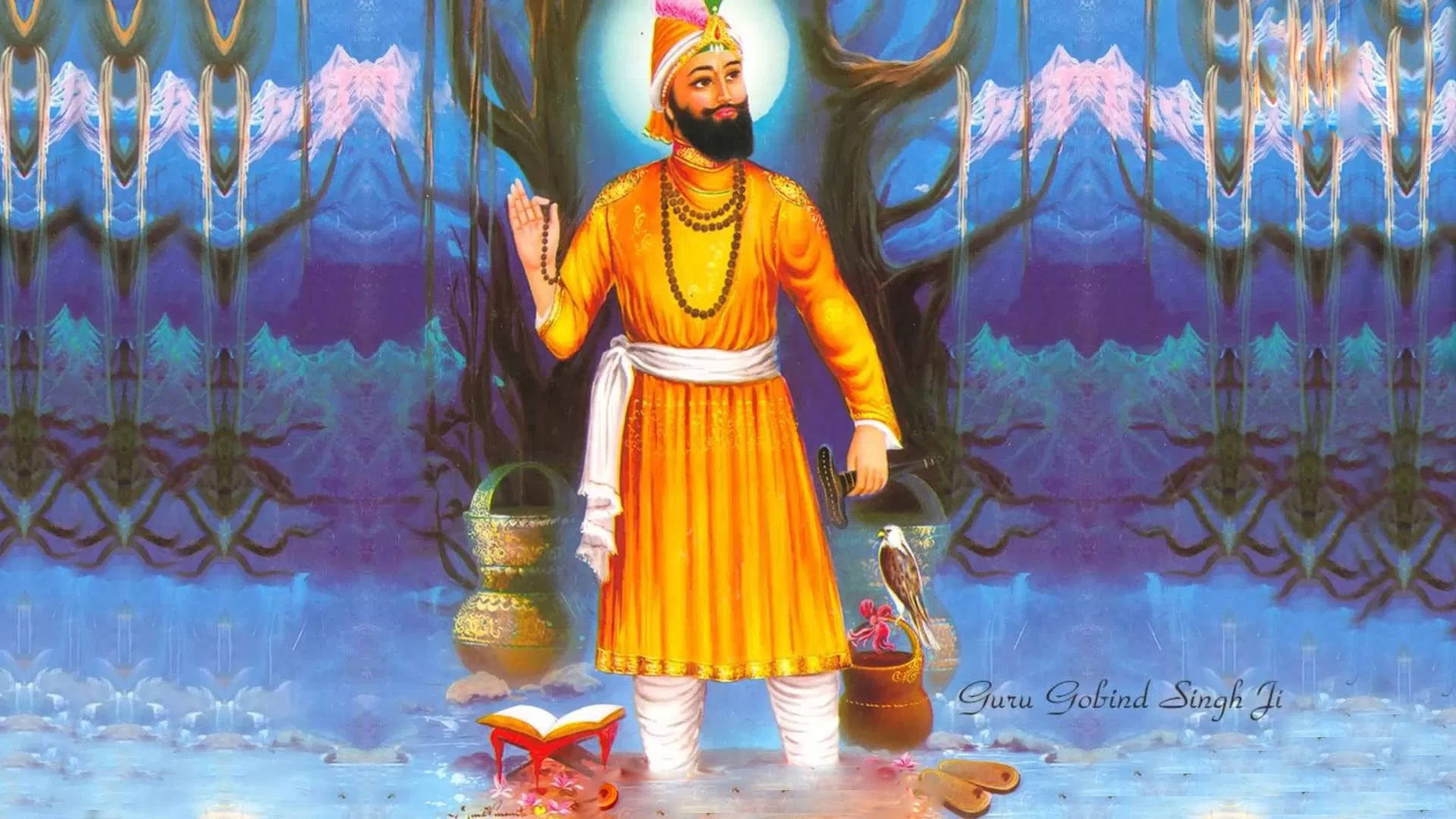 Guru Gobind Singh Ji Traditional Art Background