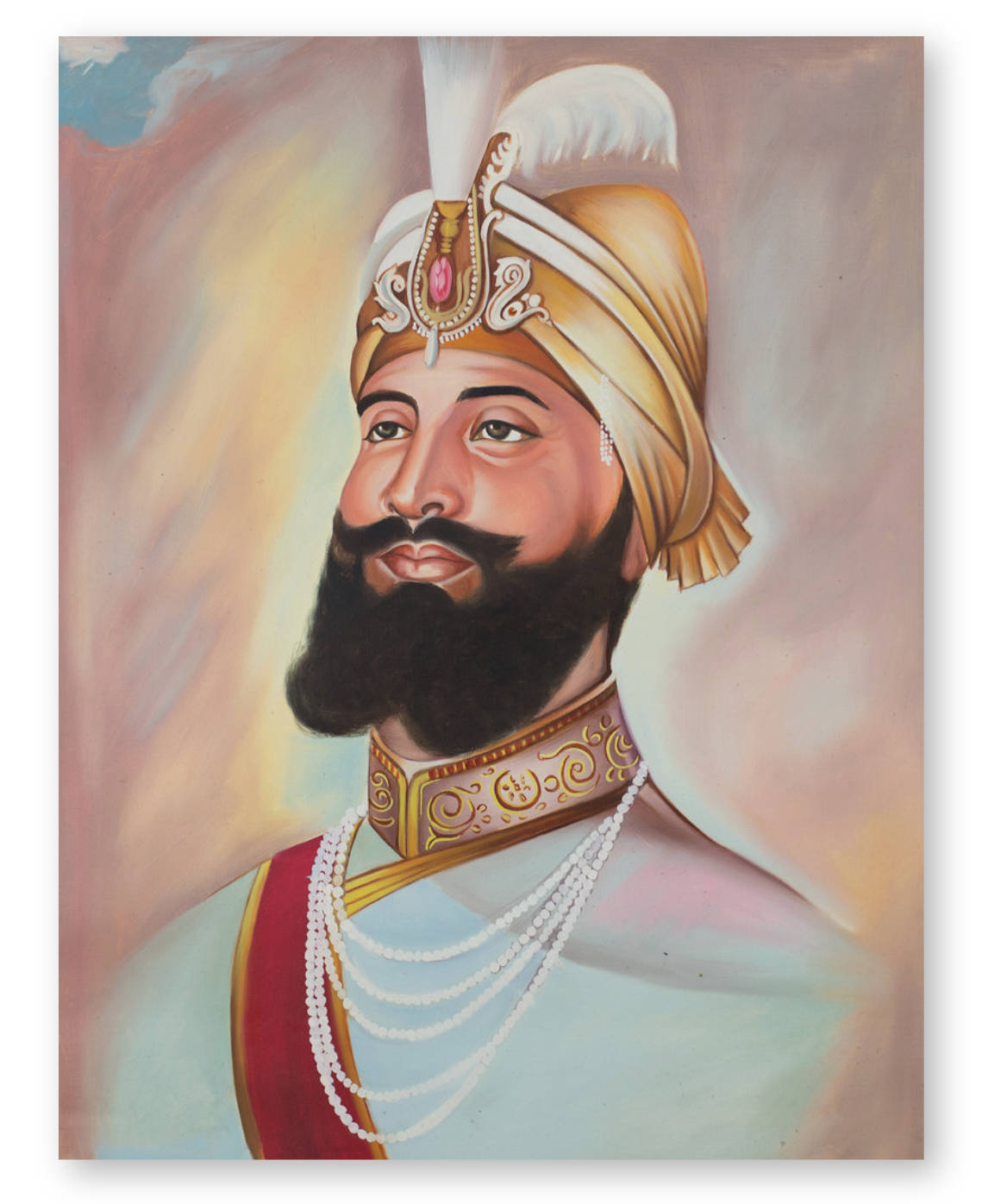 Guru Gobind Singh Ji Watercolor Portrait