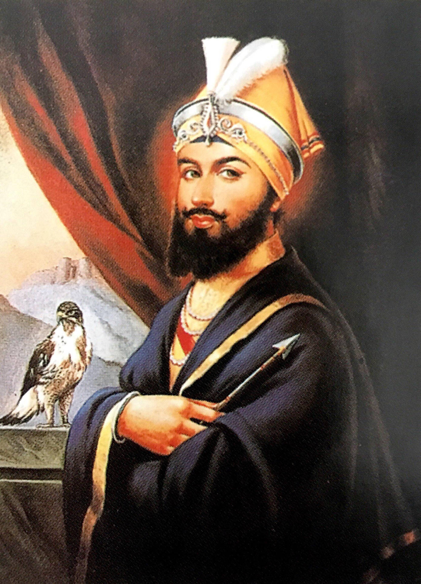 Guru Gobind Singh Ji With Arrow Background