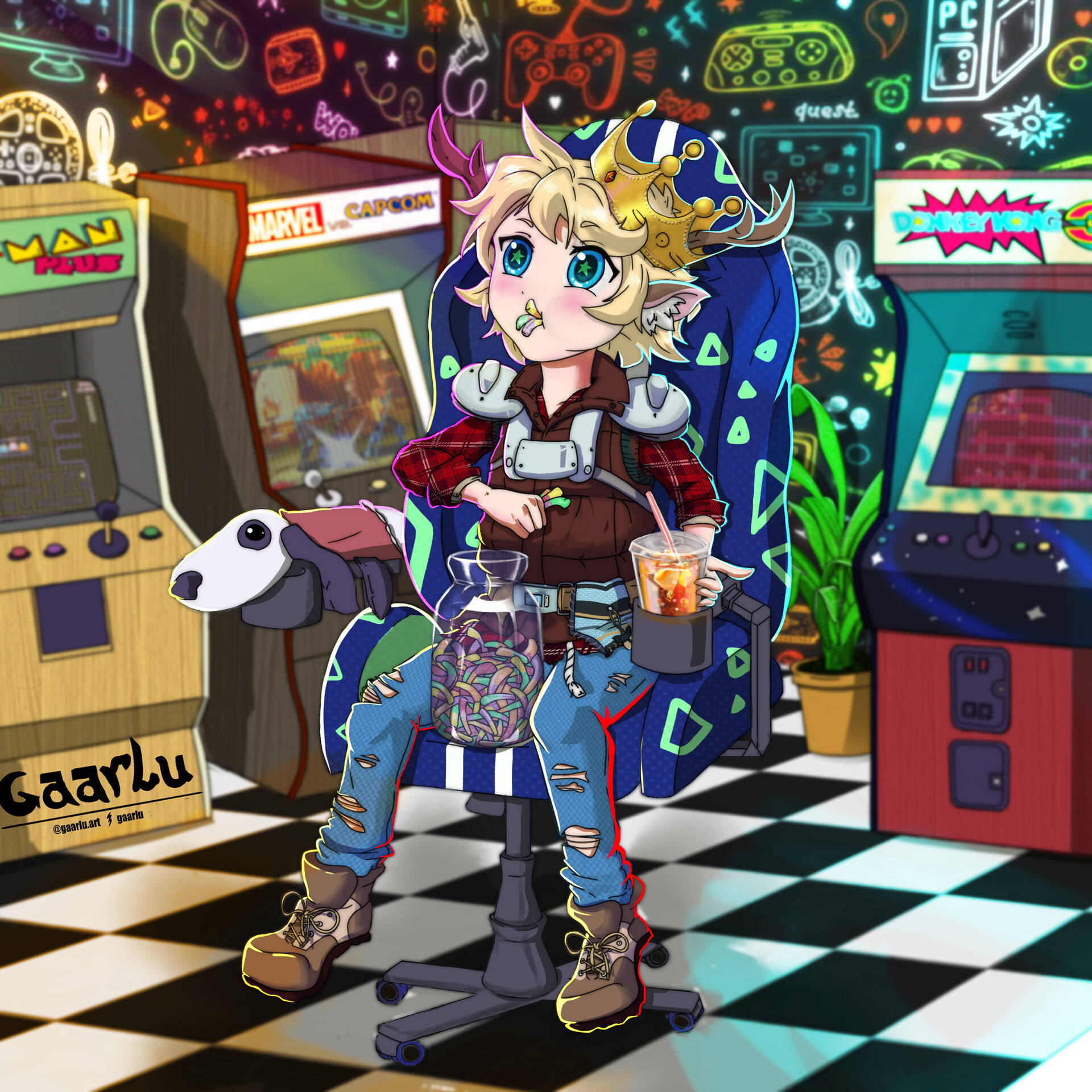 Gus In Arcade Art Sweet Tooth Background