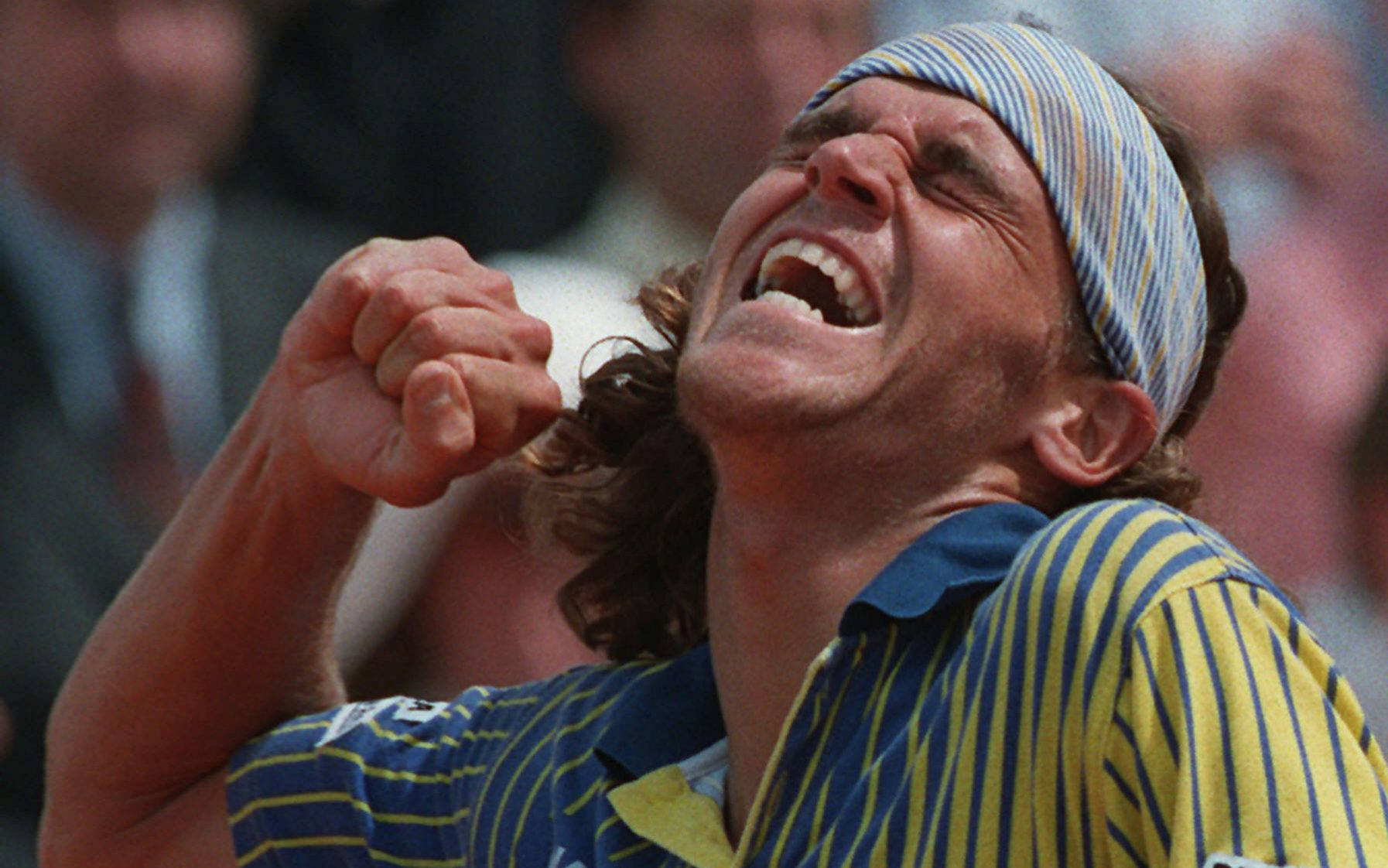 Gustavo Kuerten Celebrates With A Powerful Fist Pump