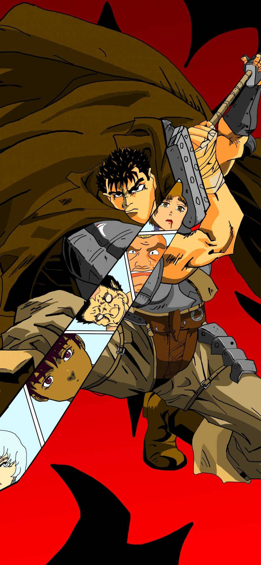 Guts Stands Before Demons In Anime Berserk Background