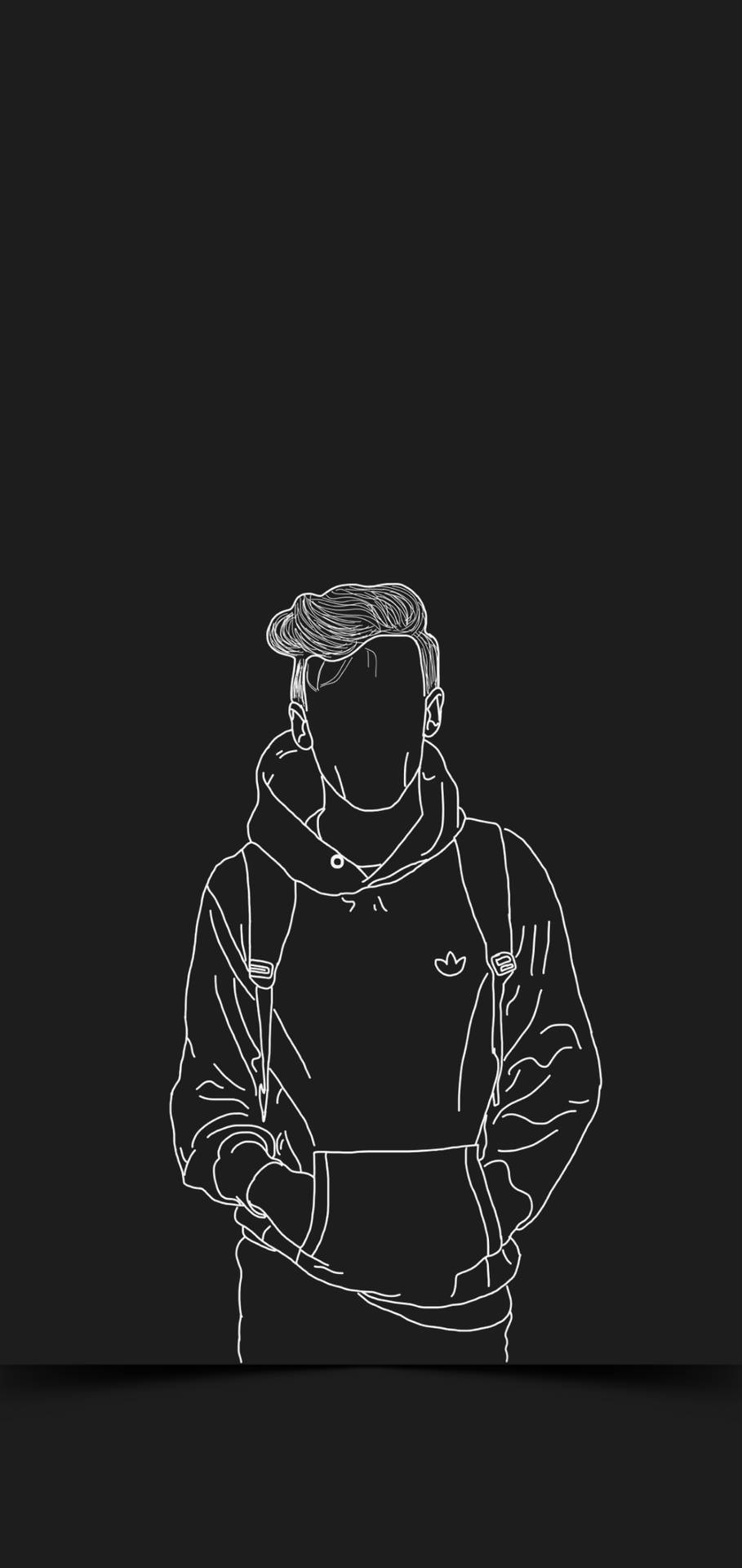 Guy Drawing In Adidas Hoodie Background